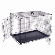 Pet Adobe 2193 Pet Adobe 42" Folding Pet Crate Double Door Kennel Wire Cage for Dogs, Cats or Rabbits 222527PWD